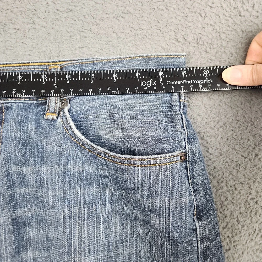 Levi's 559 Relaxed Straight Jeans Mens 36x34 Blue Mid Rise Distressed Denim